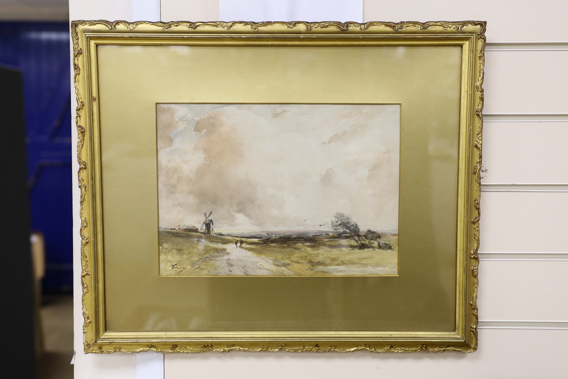 George Sykes (b.1863), watercolour, Windy landscape, signed, 24 x 34cm